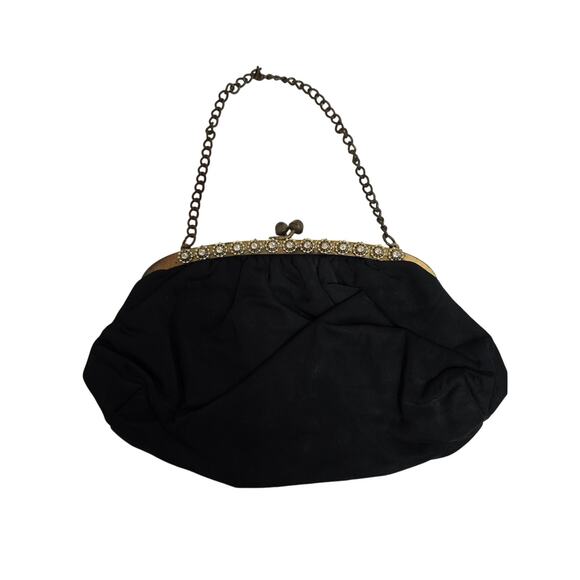 Vintage Black and Gold Clutch Purse - Picture 1 of 5